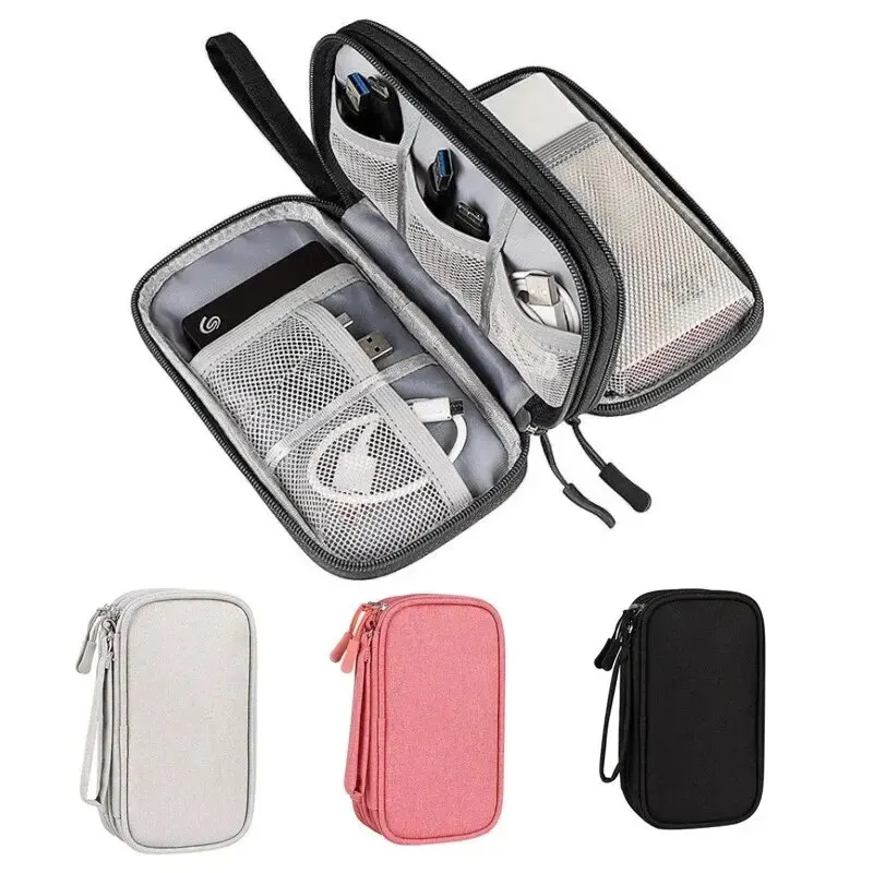 Travel Cable Organizer - حقيبة تنظيم السفر الجديدة باللون الرمادي/الأسود/الوردي/الكحلي،