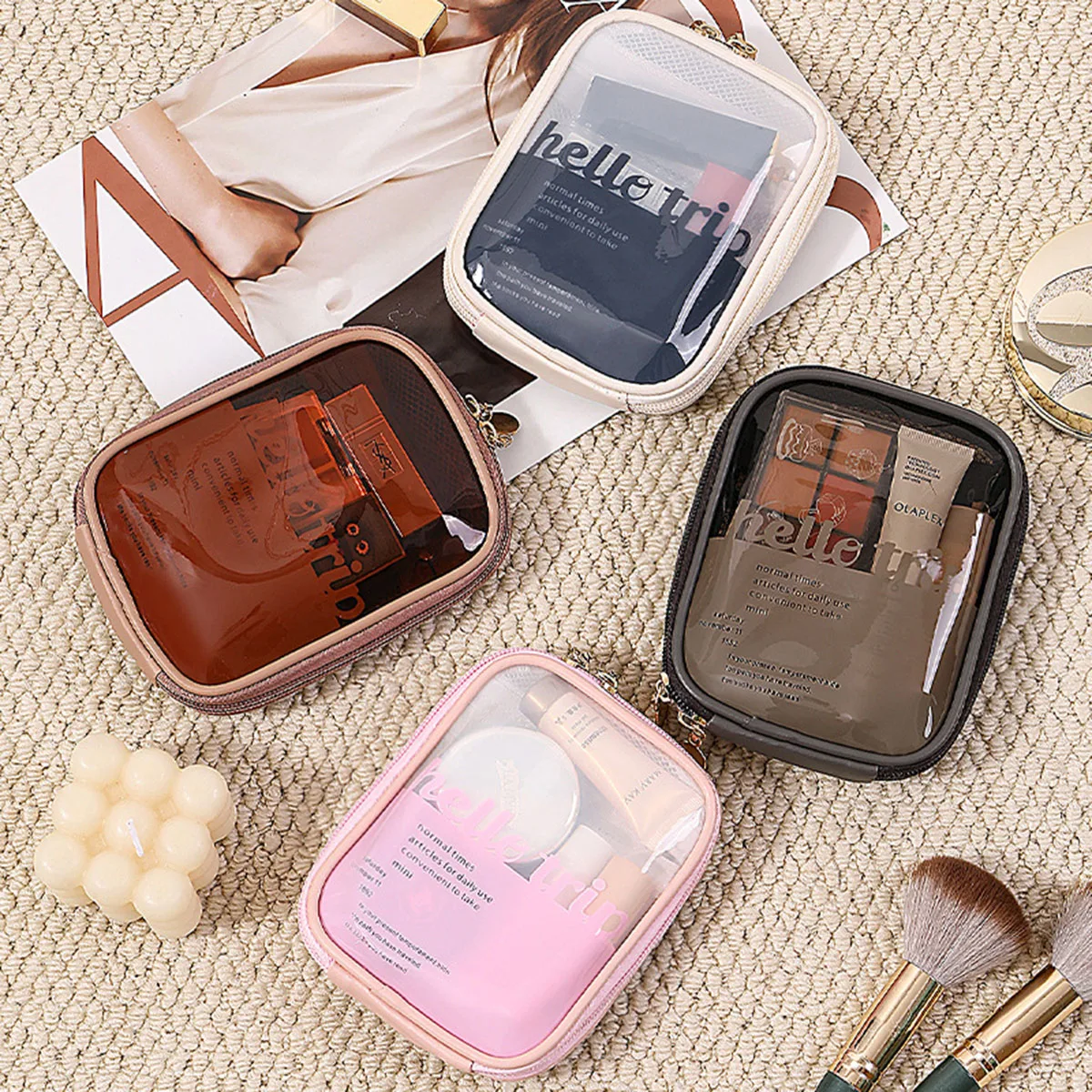 حقيبة مستحضرات تجميل شفافة محم - مراجعة Travel Cable Organizer وسعره