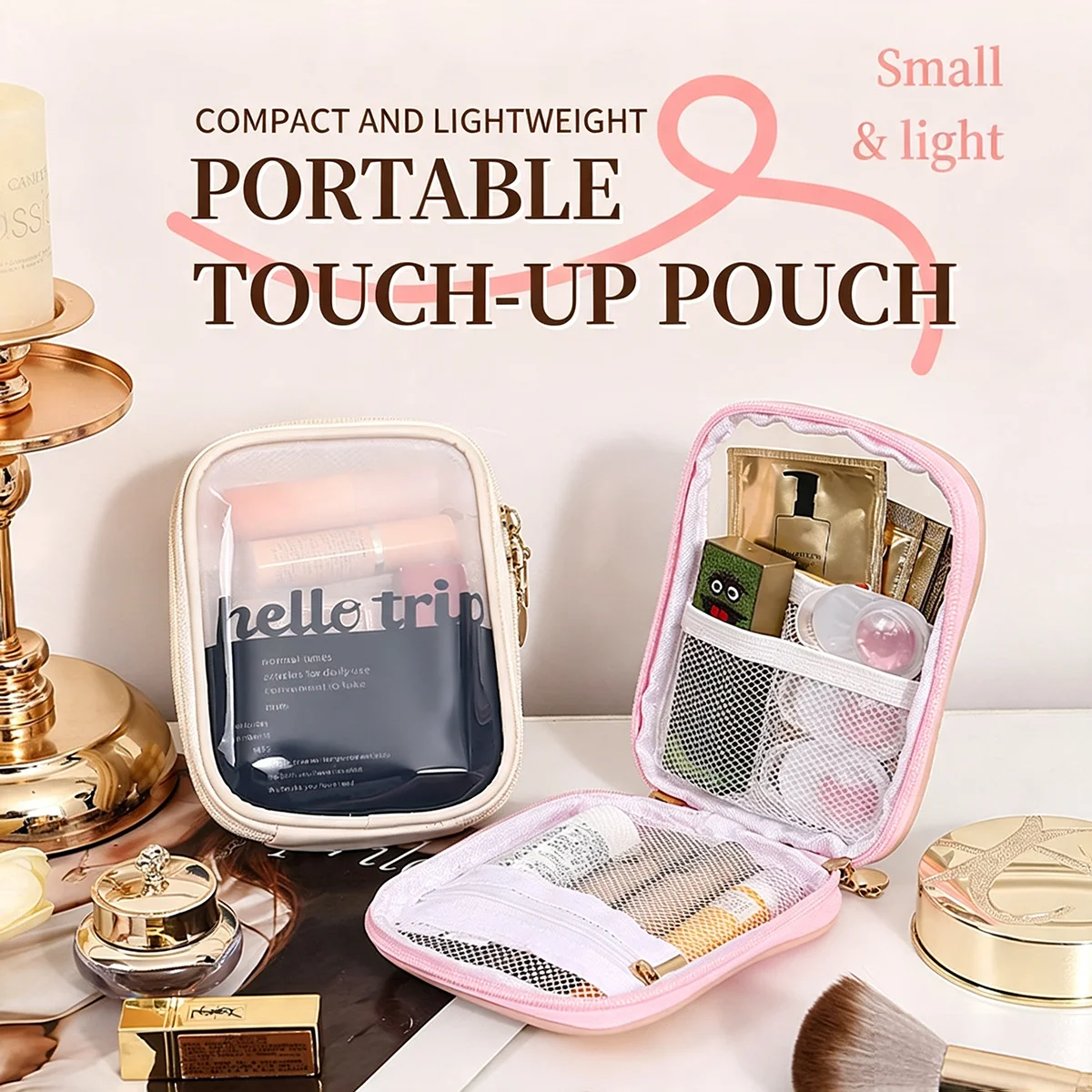 حقيبة مستحضرات تجميل شفافة محم - مراجعة Travel Cable Organizer وسعره